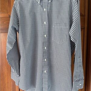 Van Heusen Men's Navy and Green Gingham Shirt